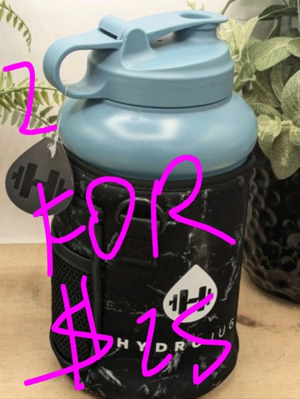 Hydrojug 73oz Sleeved Liquid Container With Carry Strap And Straw NEW W TAGS